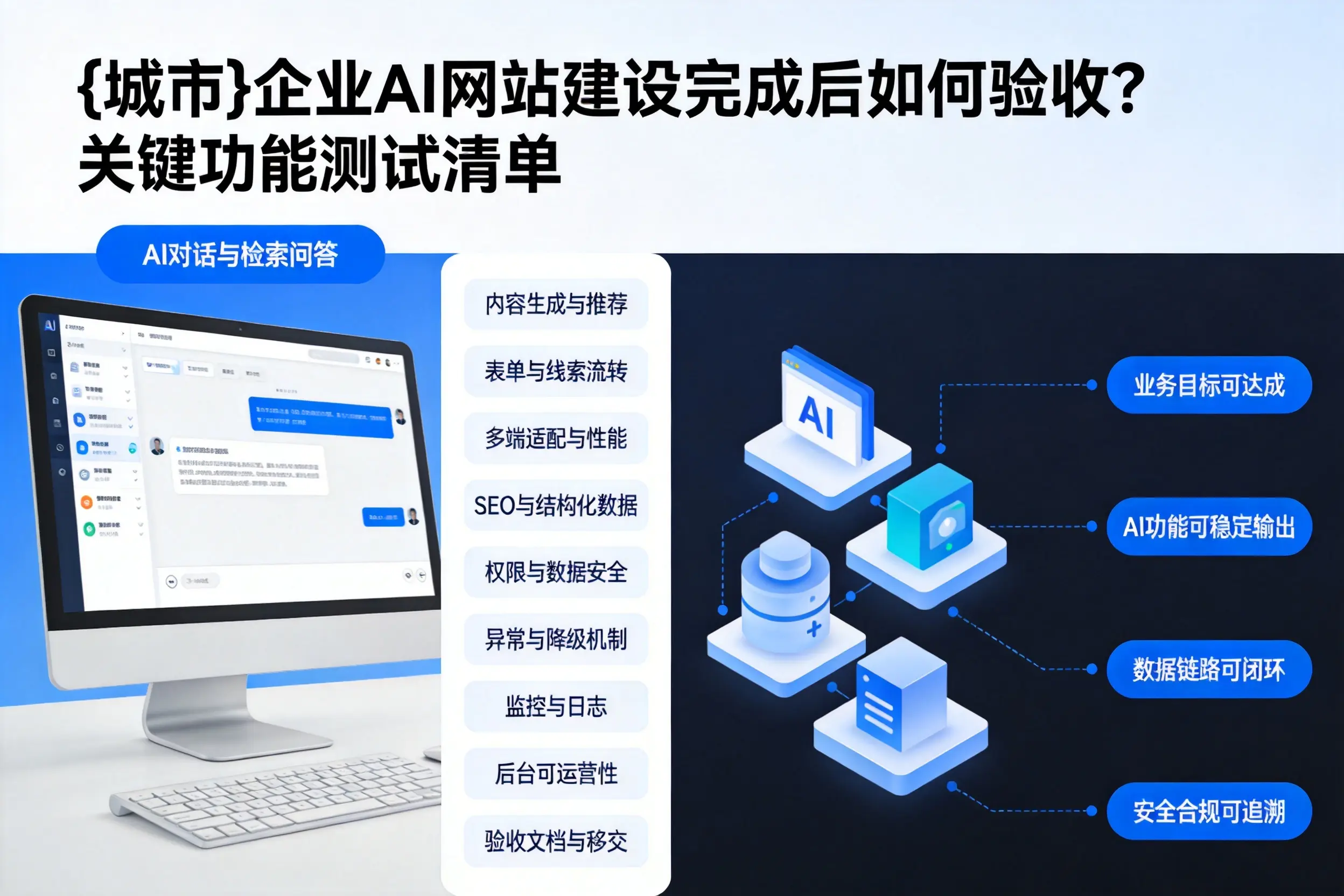 白山企业AI网站建设完成后如何验收？关键功能测试清单