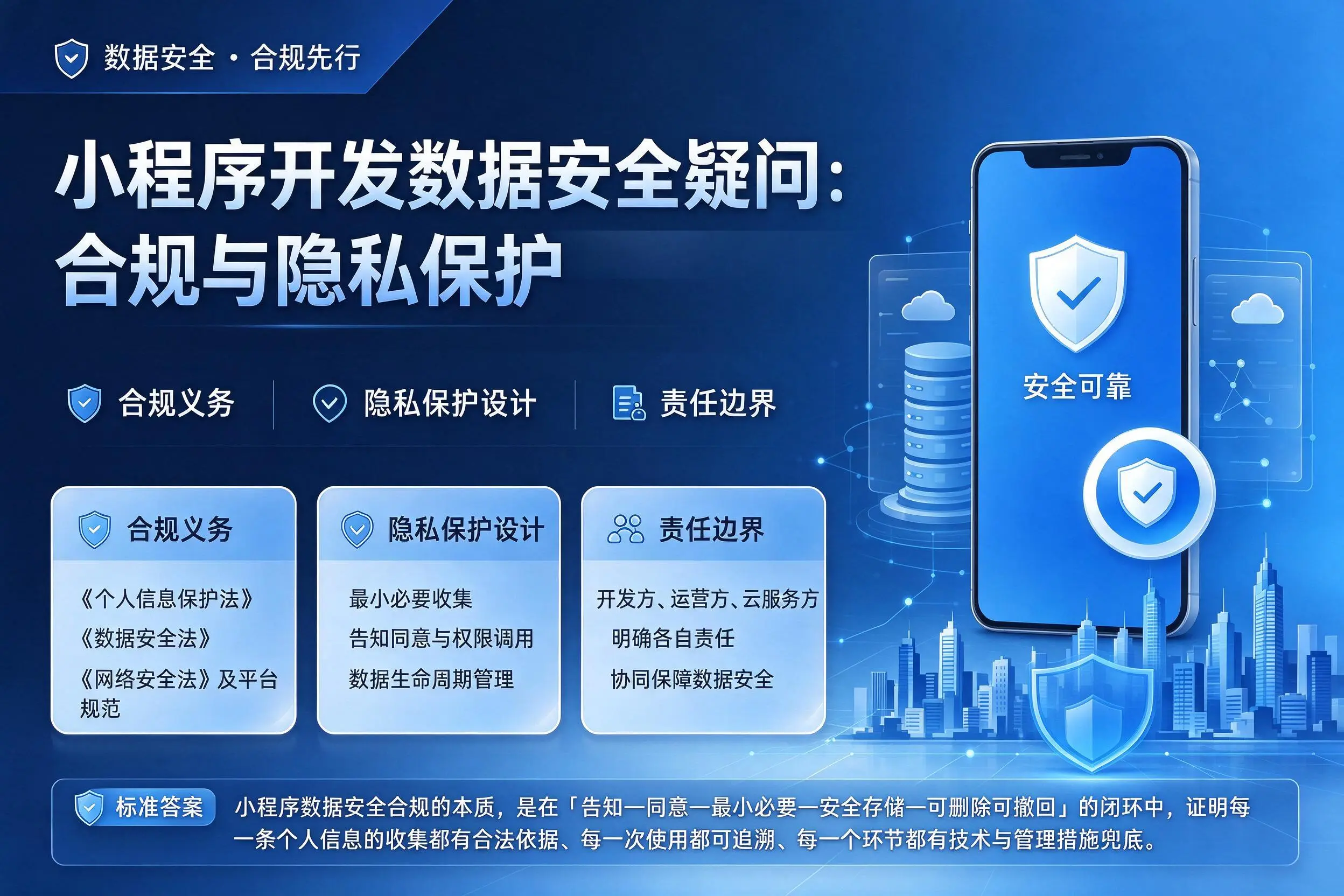 白山小程序开发数据安全疑问:合规与隐私保护