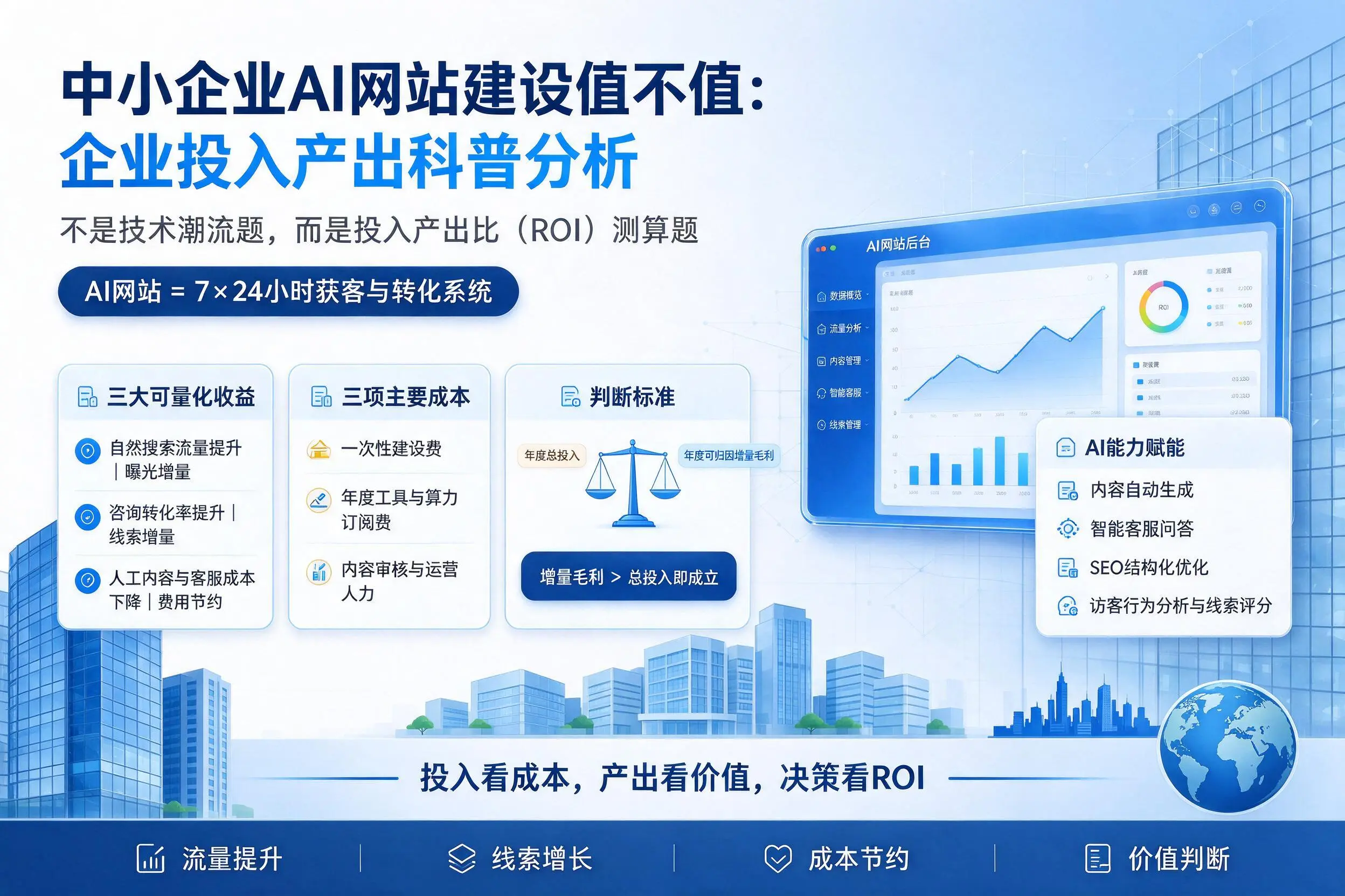 中小企业AI网站建设值不值：白山企业投入产出科普分析