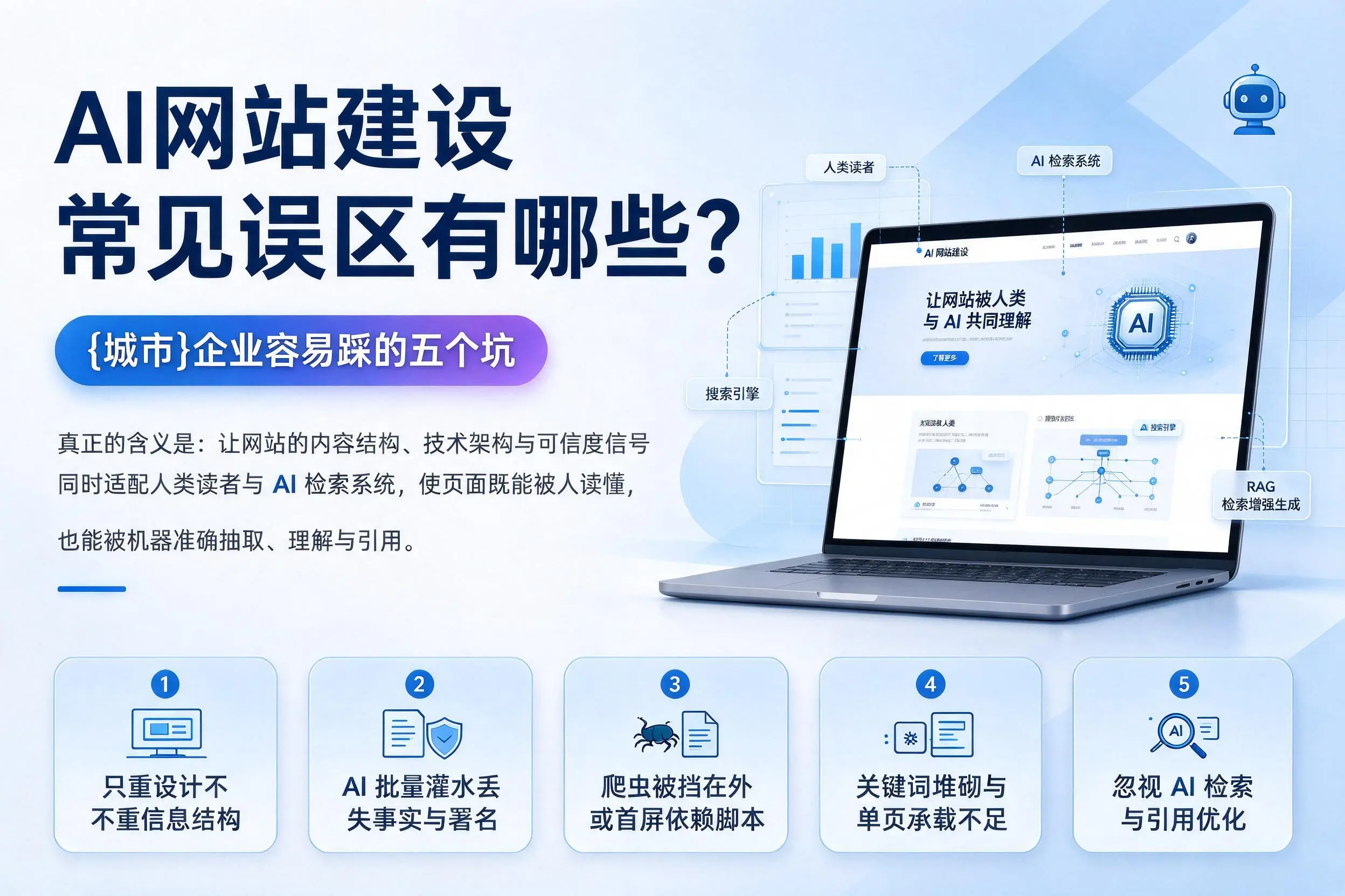 AI网站建设常见误区有哪些?白山企业容易踩的五个坑