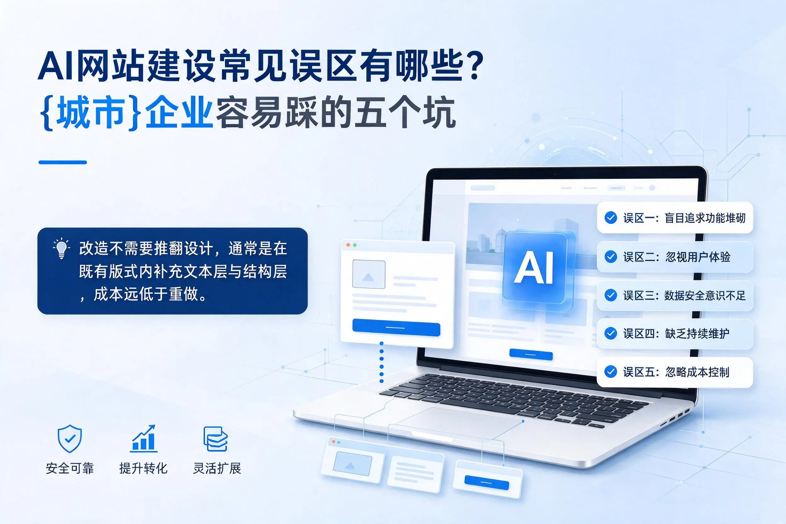 AI网站建设常见误区有哪些?白山企业容易踩的五个坑