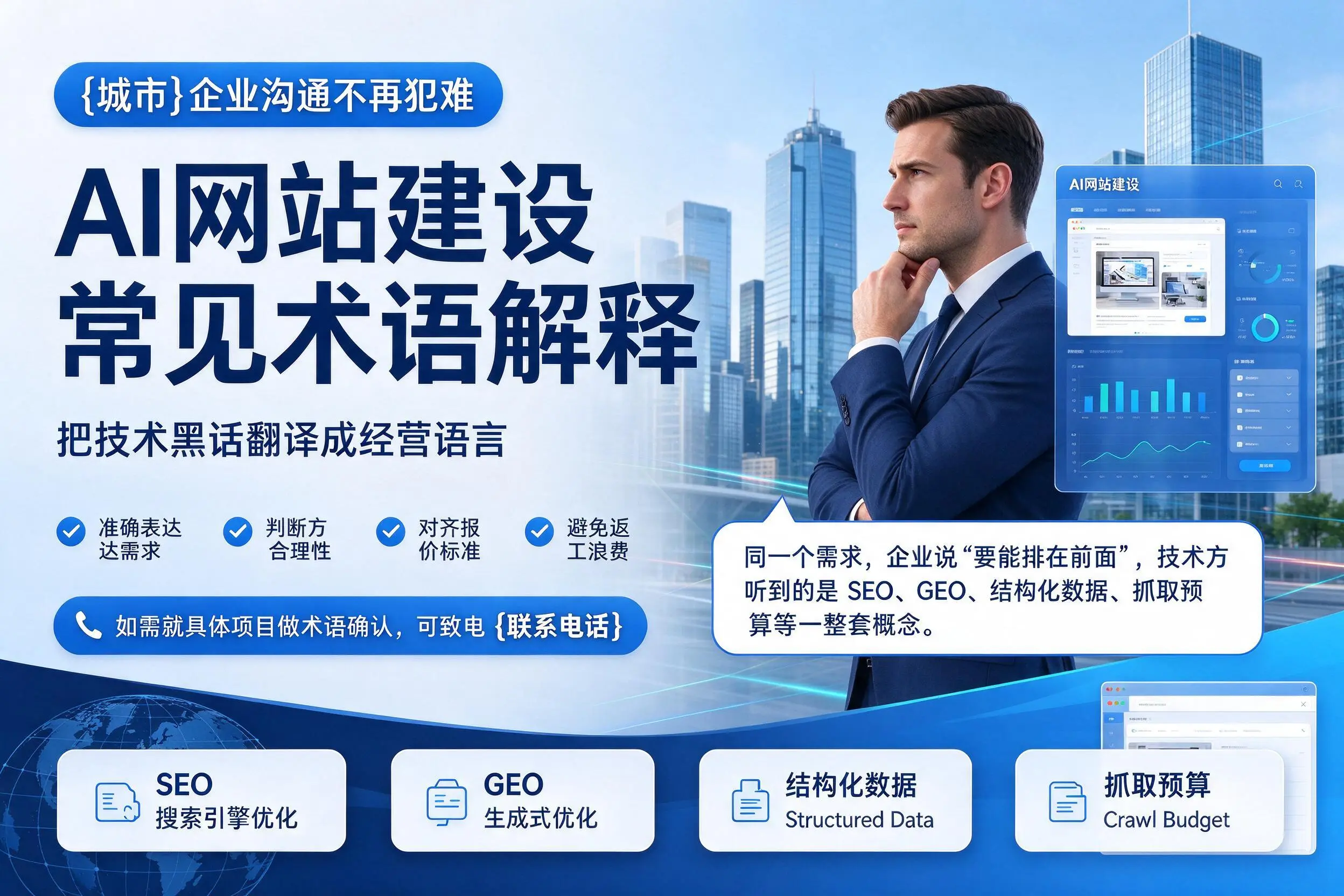 AI网站建设常见术语解释，白山企业沟通不再犯难