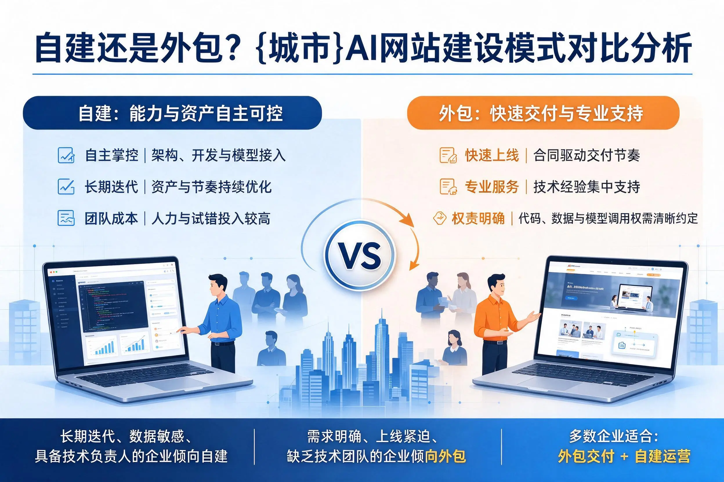 自建还是外包?白山AI网站建设模式对比分析