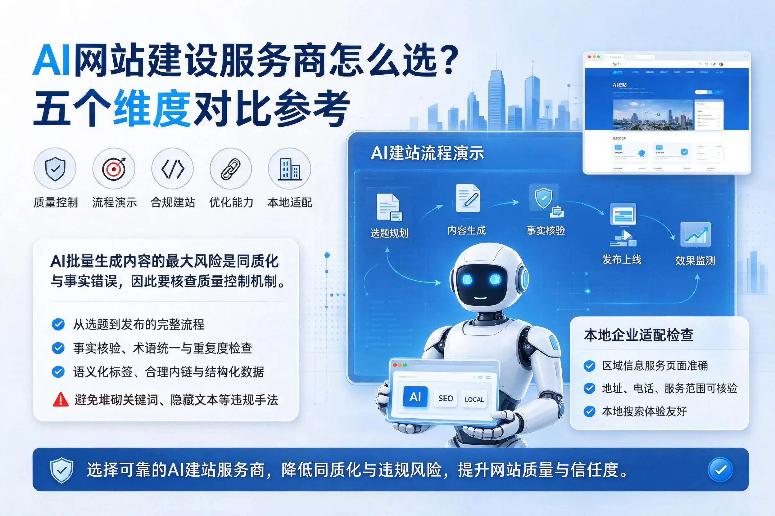 白山AI网站建设服务商怎么选？五个维度对比参考