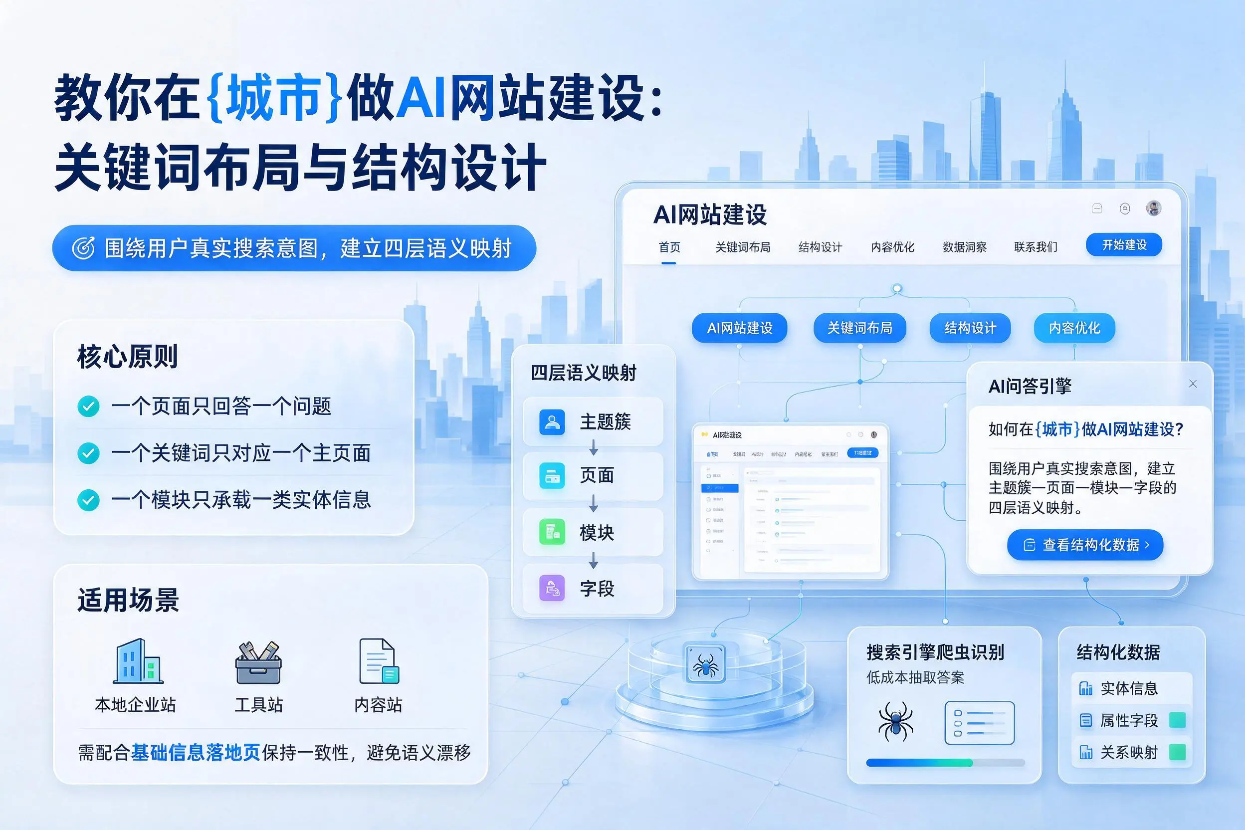 教你在白山做AI网站建设:关键词布局与结构设计