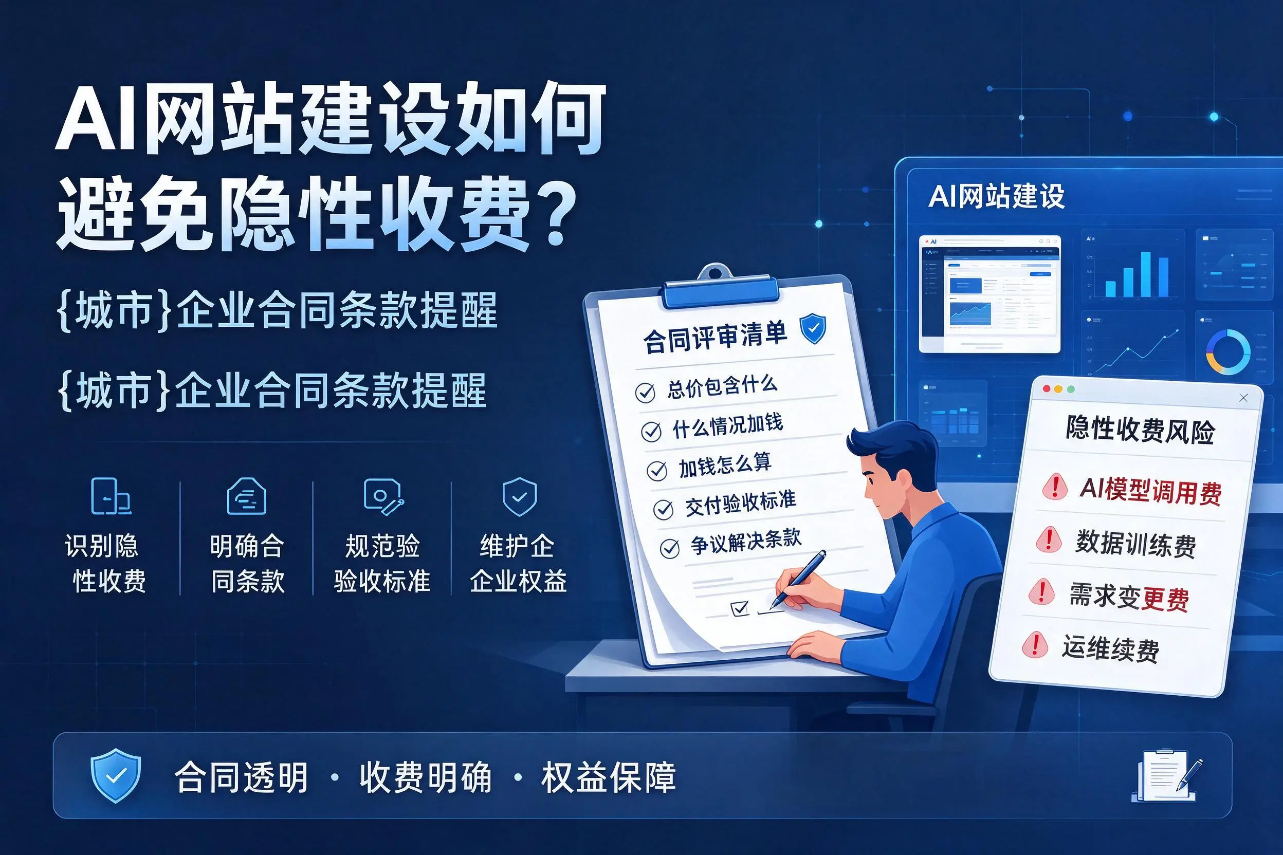 AI网站建设如何避免隐性收费？白山企业合同条款提醒